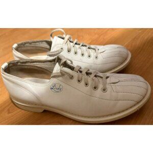 Linds Classic White RIGHT HAND Bowling Leather Shoes Size 8b USA Made